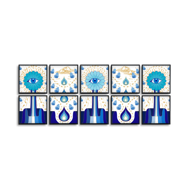 The Jonathan Adler Collection "Three Druggist Flowers" Framed Splits